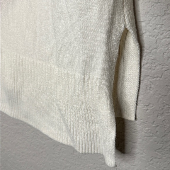 Anthropologie Moth Saskia Mock Neck Winter White Knit Sweater XS Minimalist - Picture 8 of 8